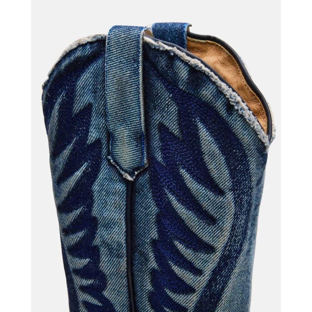 NEW STEVE MADDEN women's albany boots in denim fabric - Picture 6 of 6
